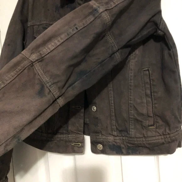 Free people Rumors‎ dark blotched tie dye denim jacket. women’s size medium - Picture 5 of 12